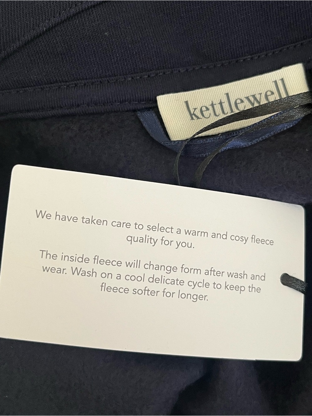 Kettlewell Fleece Lined Zip-Front Jacket, Navy, Medium, NWT Cotton Minimalist - Picture 6 of 8